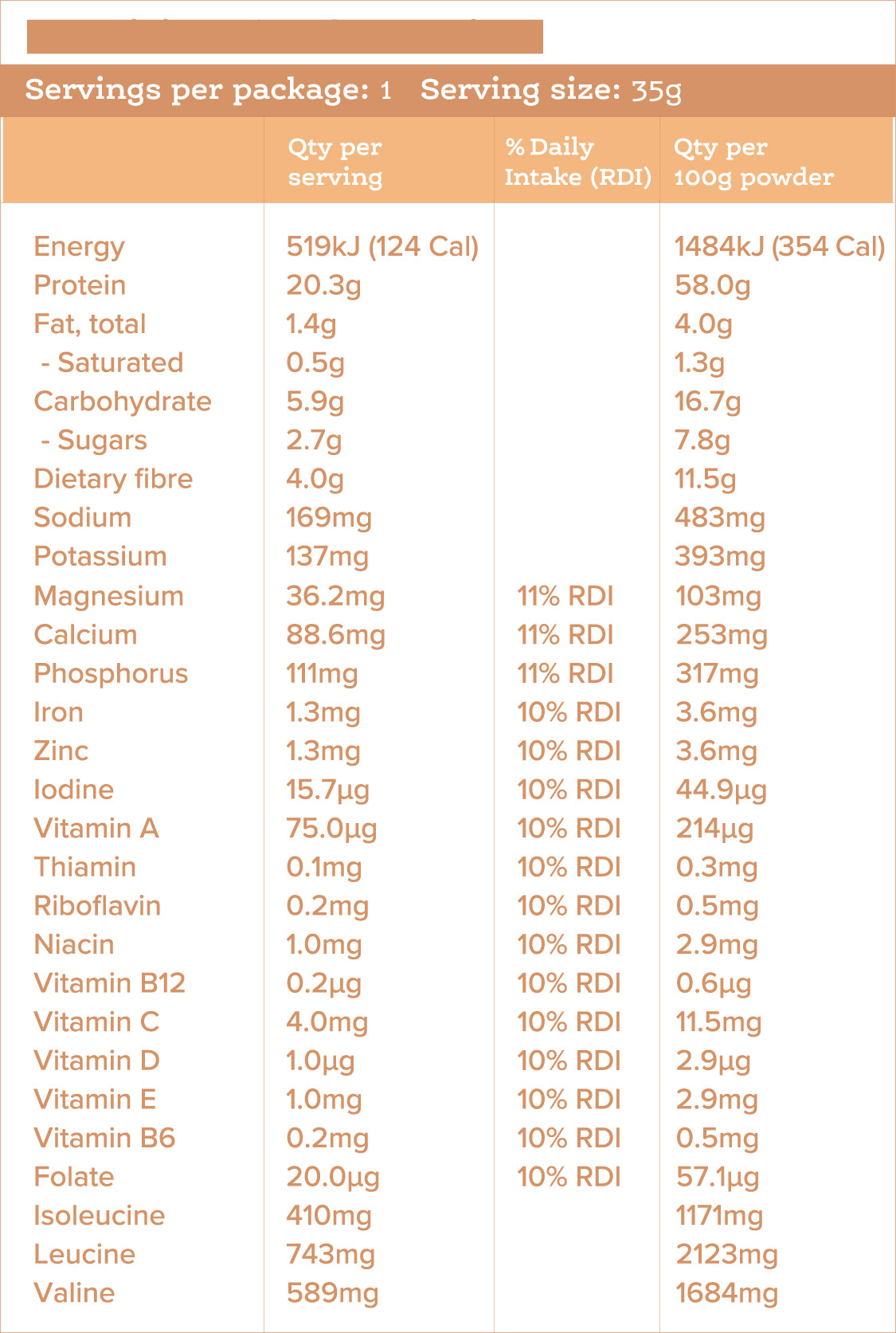 Salted Caramel Slice Plant Protein - 35g - Sample Serve